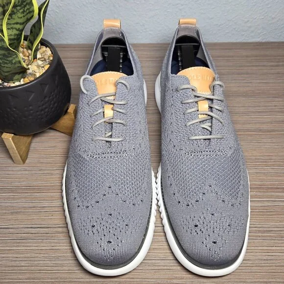 New!! Cole Haan 2.ZERØGRAND Stitchlite Sneakers 8.5M White Ironstone Lightweight - Picture 3 of 11